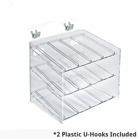 Azar Displays 3 Tier 12 Comp. Cosmetic Nail Polish Display 12"W x 8.5"D x 18.5"H 222483
